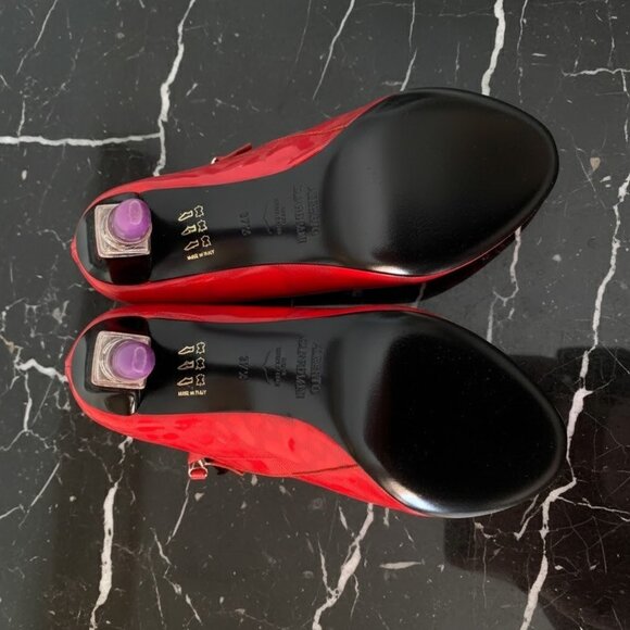 Alberto Guardiani Leather Lipstick Heels Side Zip Ankle Boots - Picture 14 of 14